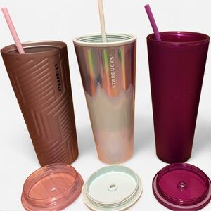 Starbucks Purle, Iridescent & Plum Reusable Tumbler Trio